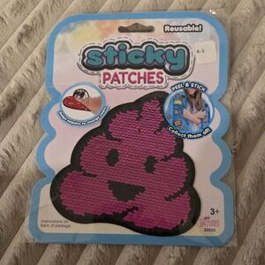 Purple Shiny Emoji Poop Imperial Reusable Decorative Peel & Sticky Patches NEW